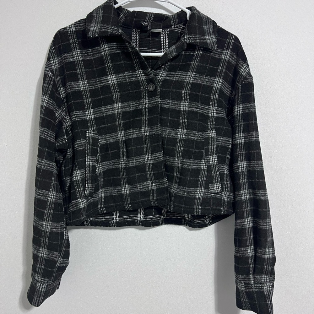 Plaid Black and Gray Women's Jacket